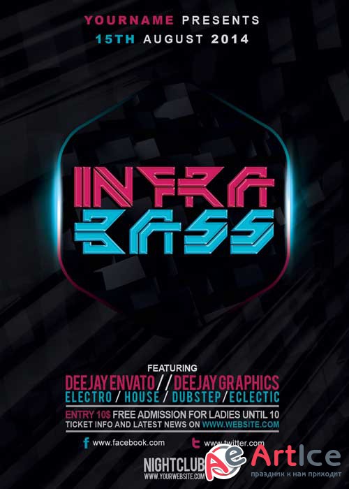 Infra Bass V8 Flyer Template