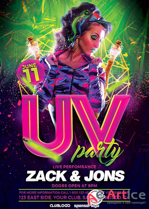 UV Party V14 Flyer Template