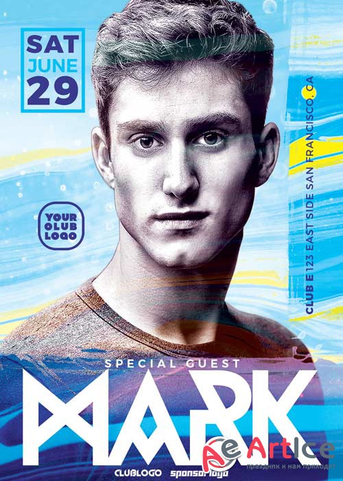 DJ Mark Club V5 Party Flyer Template