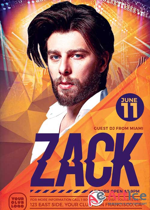 DJ Zack Party V9 Flyer Template