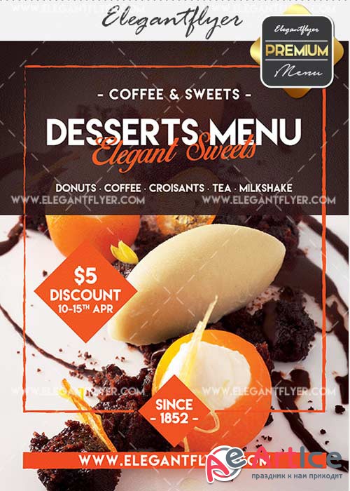 Cafe Menu V31 Premium Flyer PSD Template