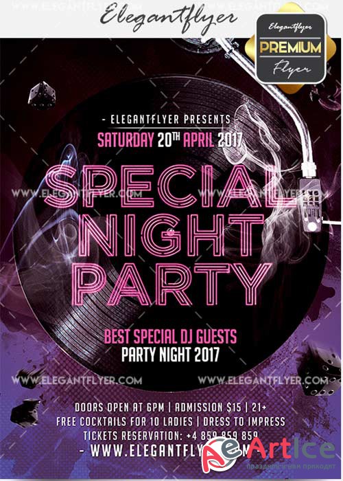 Special Night Party V18 Flyer PSD Template + Facebook Cover