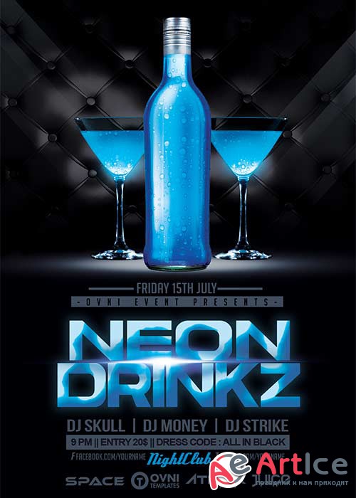 NEON DRINK V42 Flyer Template