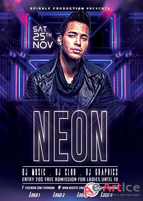 Neon V32 Flyer Template