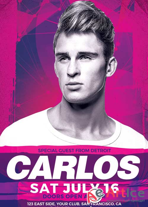 DJ Carlos Club Party V11 Flyer Template