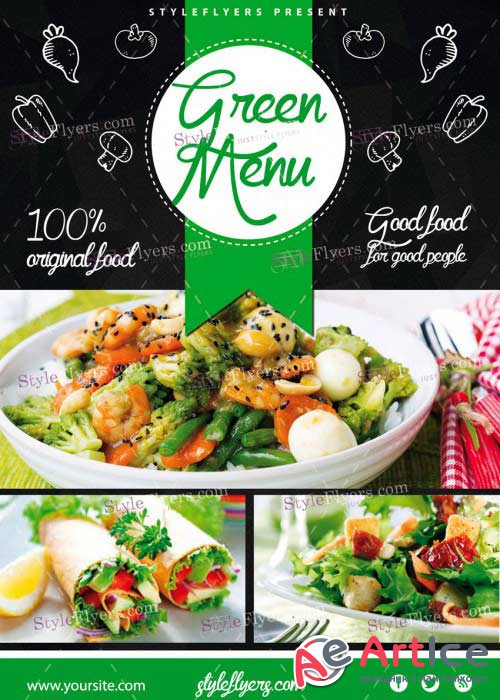 Green Menu V14 PSD Flyer Template