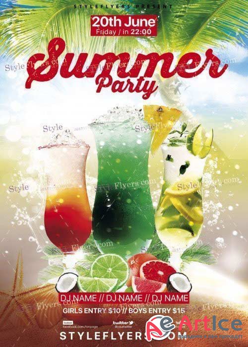 Summer Party Flyer V41 PSD Template