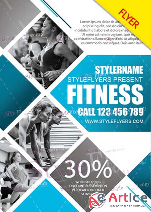 Fitness V33 PSD Flyer Template