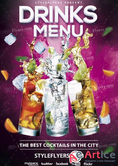 Drinks Menu V22 PSD Flyer Template