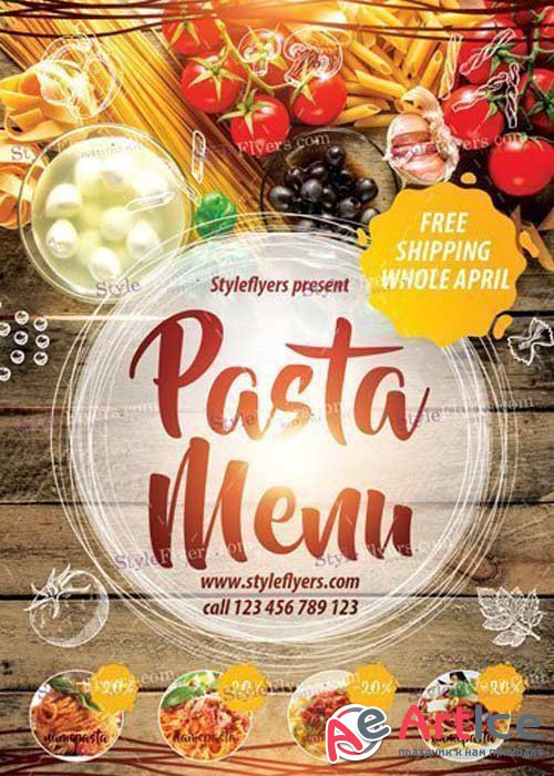 Pasta Menu V29 PSD Flyer Template