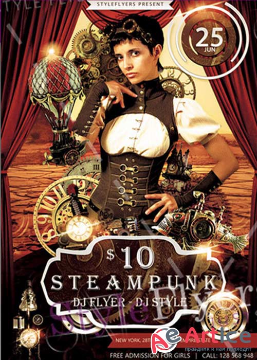 Steampunk Flyer V2 Psd Template