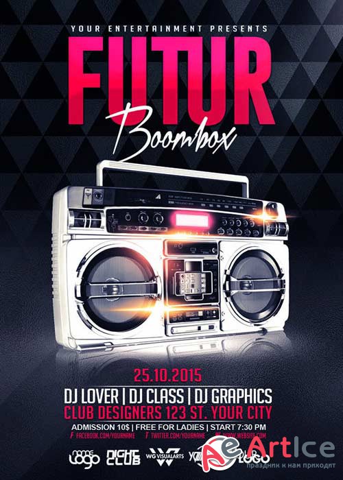 Boombox Future V2 Flyer Template