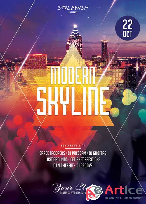 Modern Skyline V20 Flyer Template