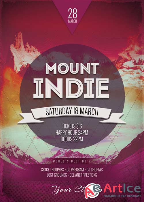 Mount Indie V25 Flyer Template