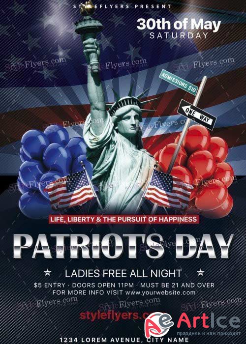 Patriots Day PSD V20 Flyer Template