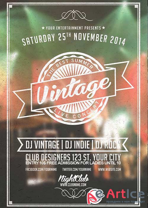 Vintage Music V18 Flyer Template