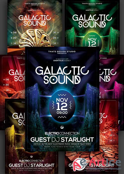 Galactic Sound 3in1 V1 PSD Flyer Template