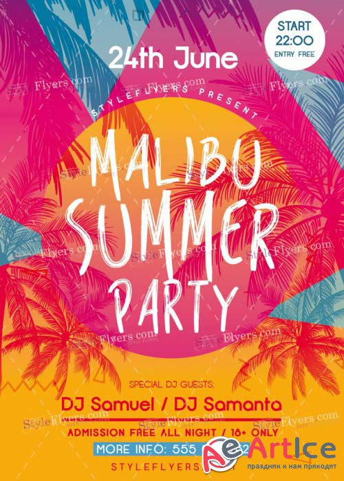 Malibu Summer Party V20 PSD Flyer Template