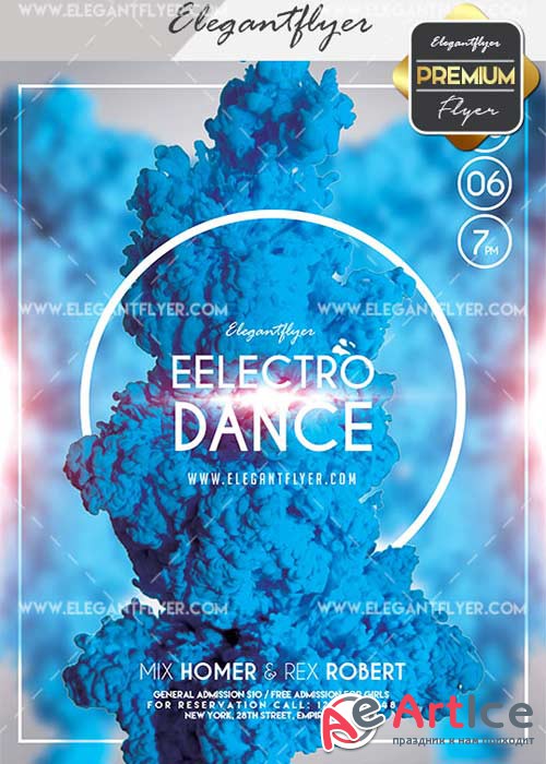 Electro Dance V29 Flyer PSD Template + Facebook Cover