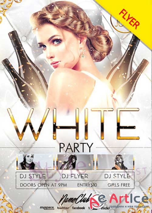 White Party V41 Flyer PSD Template