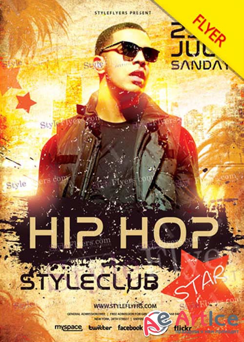 Hip Hop Star V28 Flyer PSD Template