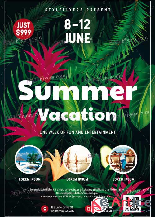 Summer Vacation V25 PSD Flyer Template