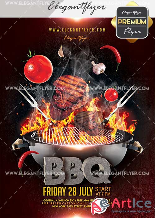 BBQ V39 Flyer PSD Template + Facebook Cover