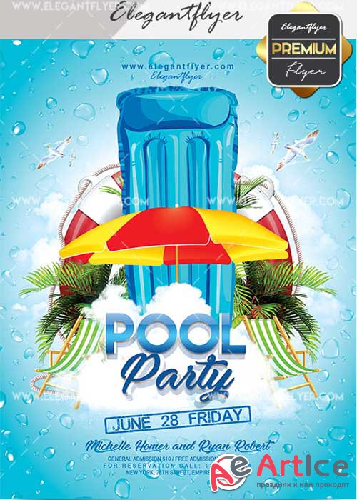 Pool Party V144 Flyer PSD Template + Facebook Cover