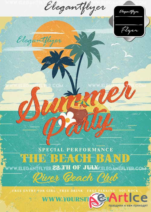 Summer Party V42 Flyer PSD Template + Facebook Cover