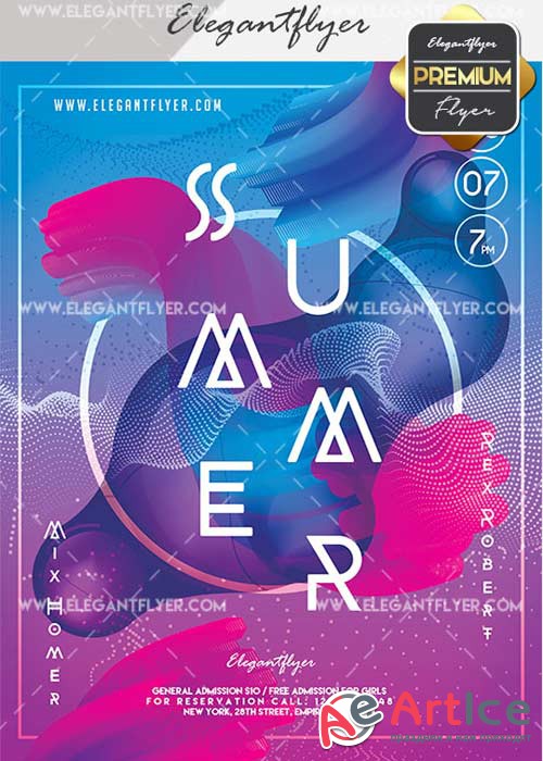 Summer Time V20 Flyer PSD Template + Facebook Cover