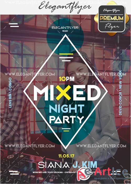 Mixed Party V30 Flyer PSD Template + Facebook Cover