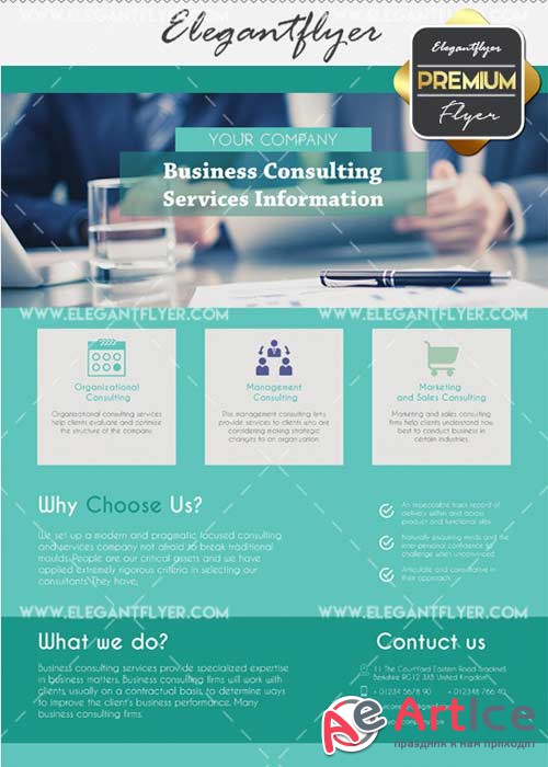 Business Conculting V31 Flyer PSD Template + Facebook Cover