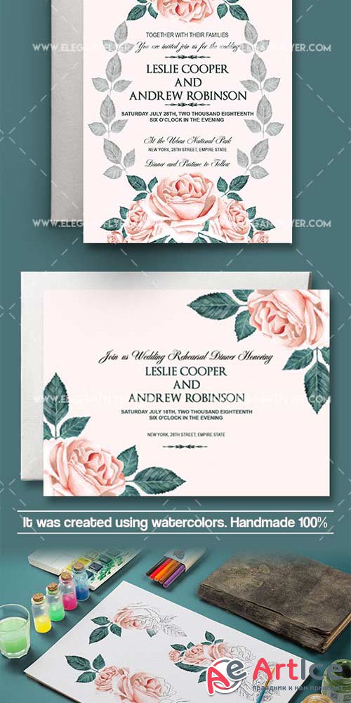 Wedding V1 Invitation PSD Template