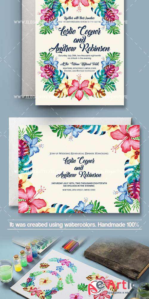 Wedding V2 Invitation PSD Template