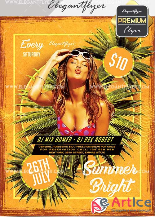 Bright Summer V31 Flyer PSD Template + Facebook Cover