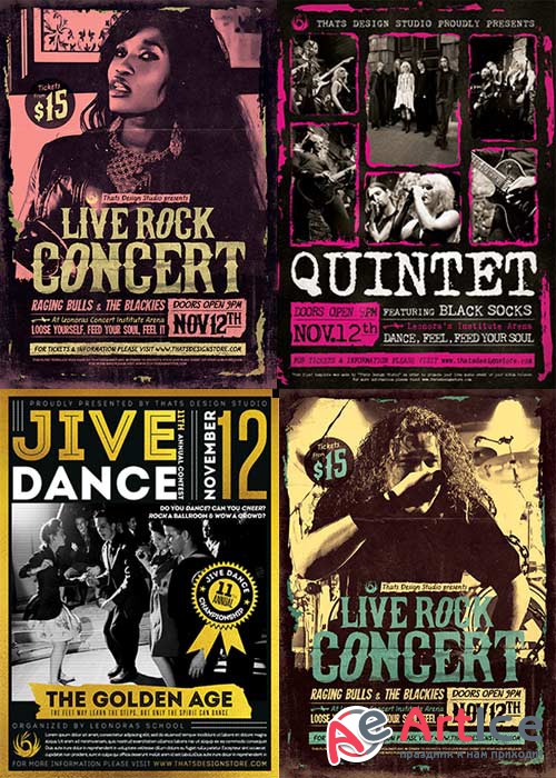 Live Concert Party 3in1 V1 Flyer Template