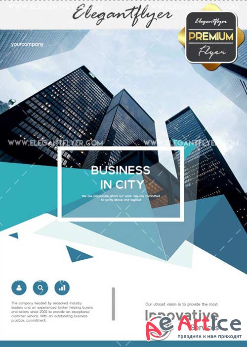 Business in city V2 Flyer PSD Template + Facebook Cover