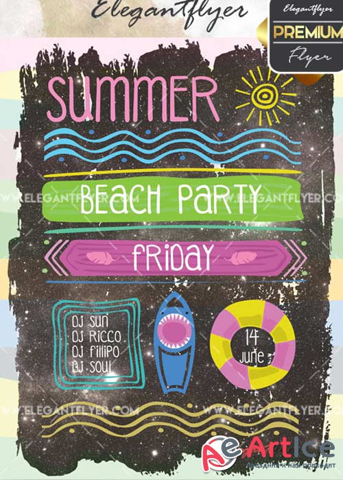 Summer Beach Party V29 Flyer PSD Template + Facebook Cover