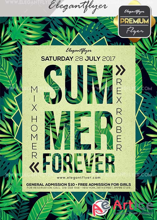 Summer Forever V25 Flyer PSD Template + Facebook Cover