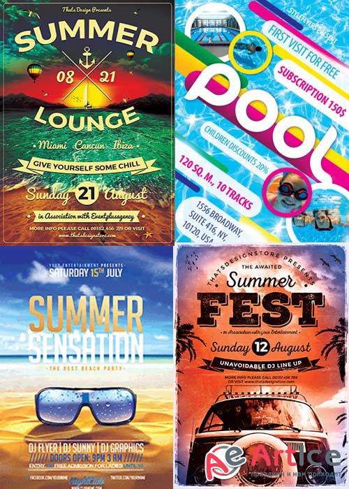 Time Summer 4in1 V4 Flyer Template