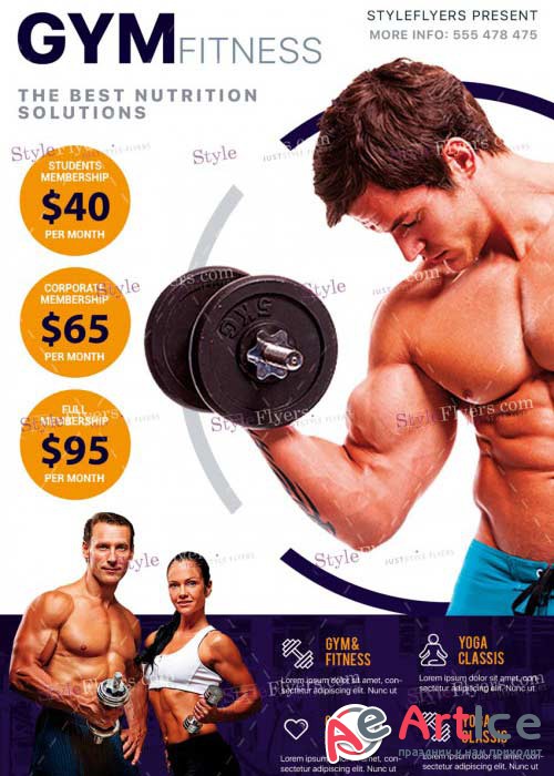 Fitness V20 PSD Flyer Template