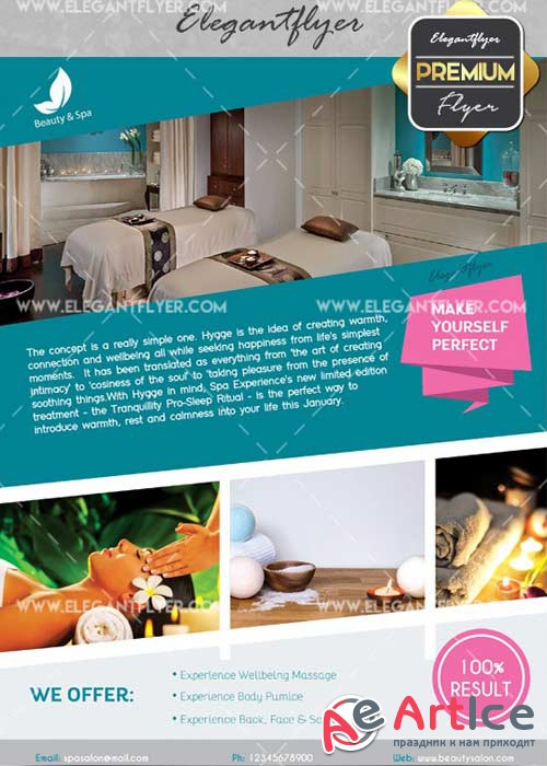 Beauty and Spa V20 Flyer PSD Template + Facebook Cover