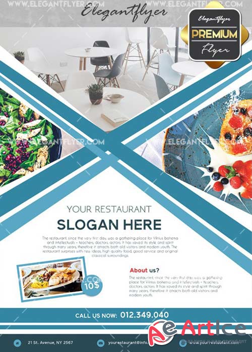 Restaurant Flyer V34 Flyer PSD Template + Facebook Cover