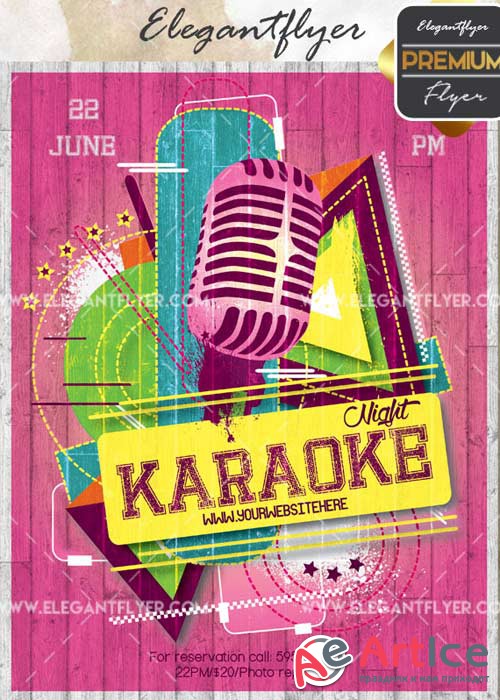 Karaoke Night V35 Flyer PSD Template + Facebook Cover