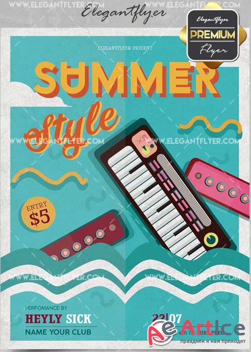 Summer Style V27 Flyer PSD Template + Facebook Cover