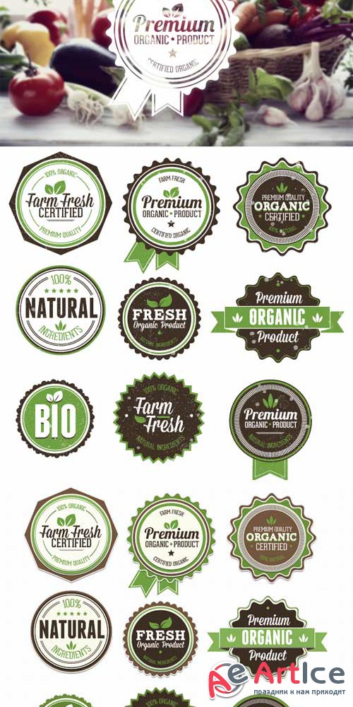 Superpremium badges bundle - Organic and Eco set 1