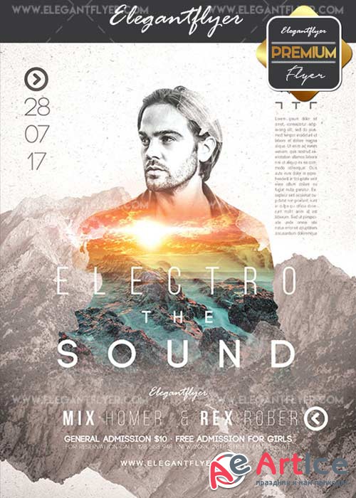 Electro Sound V32 Flyer PSD Template + Facebook Cover