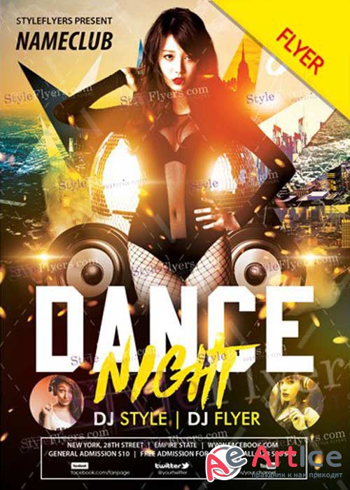 Dance night V36 Flyer PSD Template