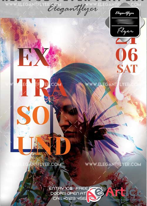 Extra Sound V30 Flyer PSD Template + Facebook Cover