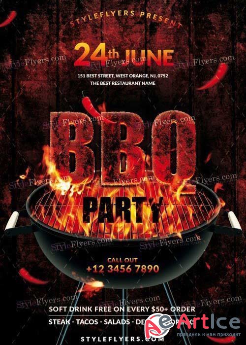 BBQ V43 PSD Flyer Template